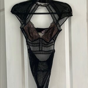Victoria's Secret Black Lace Bodysuit